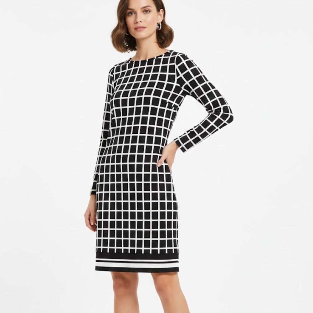 MICHAEL Michael Kors Black and White Checkered Dress